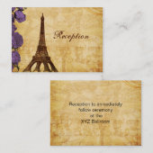 lila Vintage eiffelturm Paris Empfang Karten (Vorne/Hinten)