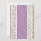 Lila Vintage Einladungen zur Hochzeit von Leinen B (Rückseite)