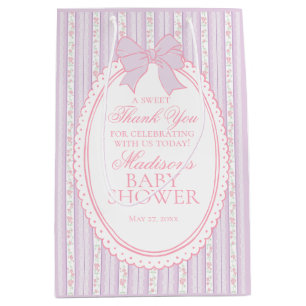 Lila Vintage Fancy Floral Babyparty Geschenke Mittlere Geschenktüte