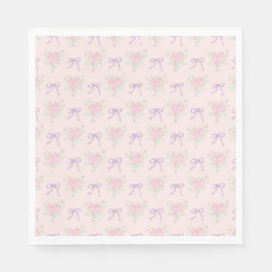 Lila Vintage Fancy Floral Party Dessert Serviette