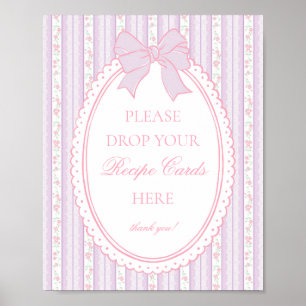 Lila Vintage Fancy Floral Rezept teilen Poster