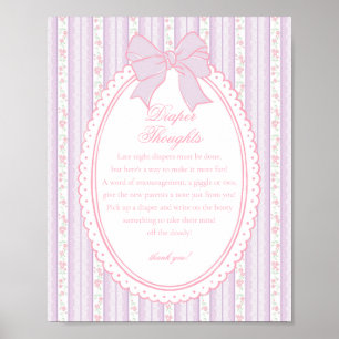 Lila Vintage Fancy Florale Windel Gedanken Baby Poster