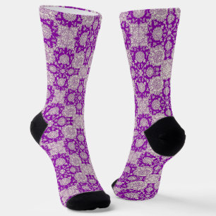 Lila Vintage-Fliesenmuster Verrückte Socken