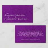 Lila Vintage Geschäfts-Karten Visitenkarte (Vorne/Hinten)