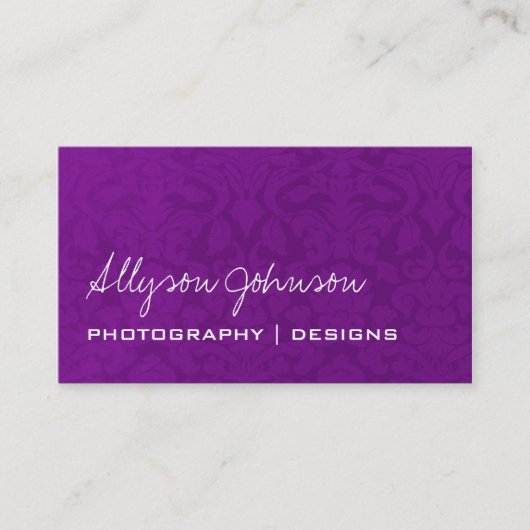 Lila Vintage Geschäfts-Karten Visitenkarte (Vorderseite)