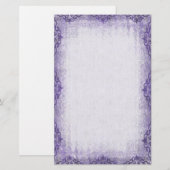 Lila Vintage Grunge Border Briefpapier (Vorne/Hinten)