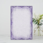 Lila Vintage Grunge Border Briefpapier (Stehend Vorderseite)
