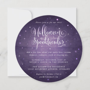 Lila Vintage-Halloween-Spooktacular-Quadrat/Rund Einladung