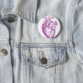 Lila Vintage-Herzanatomie Button (Beispiel)