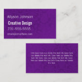 Lila Vintage Hintergrund-Geschäfts-Karten Visitenkarte (Vorne/Hinten)