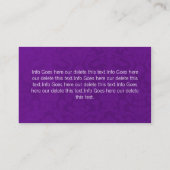 Lila Vintage Hintergrund-Geschäfts-Karten Visitenkarte (Rückseite)