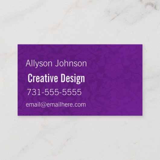 Lila Vintage Hintergrund-Geschäfts-Karten Visitenkarte (Vorderseite)