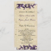 Lila Vintage Hochzeit von Elfenbein Programm (Vorne/Hinten)