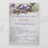 Lila Vintage Hochzeitsprogramme Programm (Vorderseite)