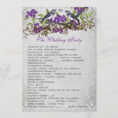 Lila Vintage Hochzeitsprogramme Programm (Rückseite)