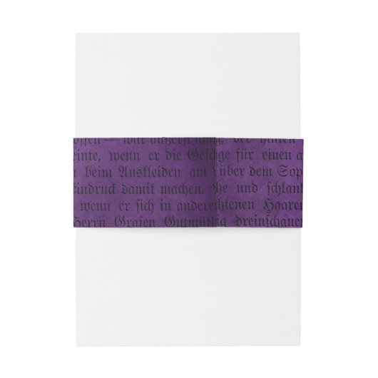 Lila Vintage Kalligrafie Einladungsbanderole (Rückseitenbeispiel)