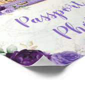 Lila Vintage Karte Reisepass-Fotos Unterschreiben Poster (Ecke)