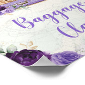 Lila Vintage Kartenrückgabe für Gepäck Poster (Ecke)