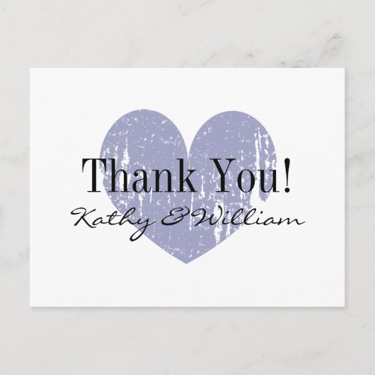Lila Vintage Liebe Herzverheiratung danke Karten (Vorderseite)