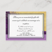 Lila Vintage Pfauenhochzeitskarten Begleitkarte (Rückseite)