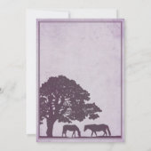 Lila Vintage Pferdezucht Einladung (Rückseite)