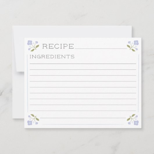 Lila Vintage Rezept-Karte Mitteilungskarte (Vorderseite)