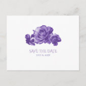 Lila Vintage Rose Ankündigungspostkarte (Vorderseite)