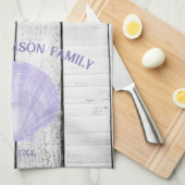 Lila Vintage Scallop Muschel Handtuch (Viertel Falte)