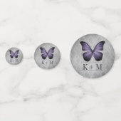 Lila Vintage Schmetterlingsmaske Konfetti (Vorderseiten)