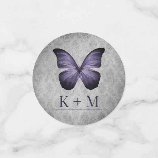 Lila Vintage Schmetterlingsmaske Konfetti (Klein Vorderseite)