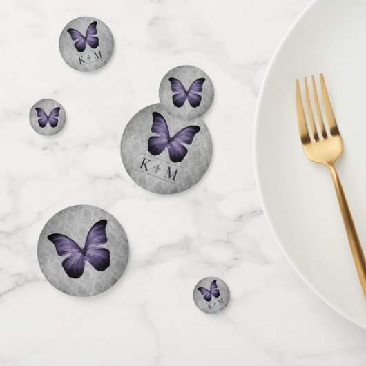 Lila Vintage Schmetterlingsmaske Konfetti (Gruppe)