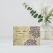 Lila Vintage Sitzkarte Platzkarte (Stehend Vorderseite)
