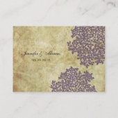 Lila Vintage Sitzkarte Platzkarte (Rückseite)