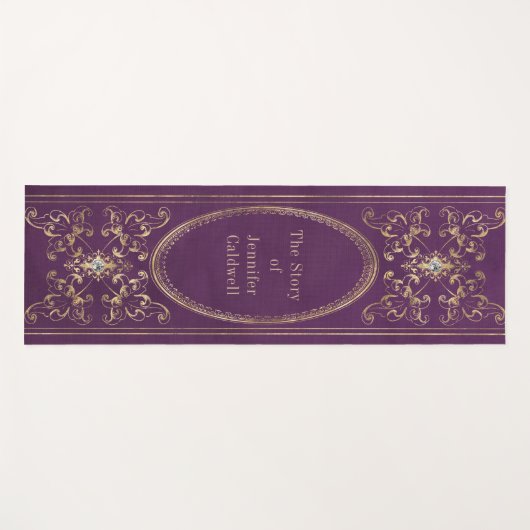 Lila Vintage-Spin-Monogramm Yogamatte (Vorderseite (Horizontal))