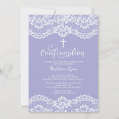Lila Vintage Spitzenbestätigung Einladung (Vorderseite)