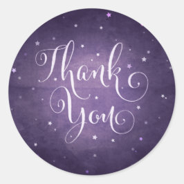 Lila Vintage Sterne Danke Halloween Runder Aufkleber