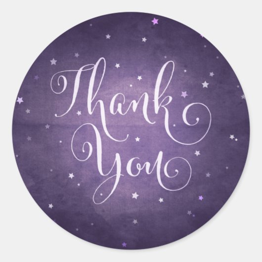 Lila Vintage Sterne Danke Halloween Runder Aufkleber (Vorderseite)