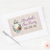 Lila Vintage Tee-Gastgeschenk-Aufkleber Rechteckiger Aufkleber (Umschlag)