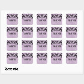 Lila Vintage Wirbel Danke, Stickers (Blatt)