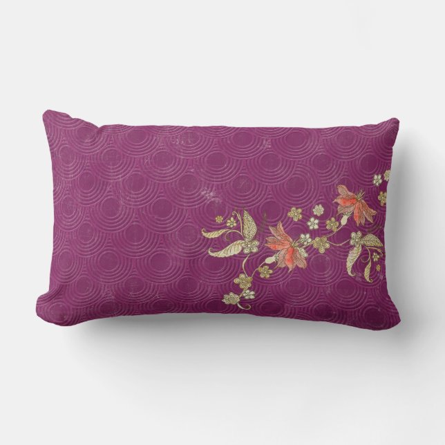 Lila Vintager Chic Lumbar Throw Kissen (Vorderseite)