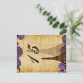 lila Vintager Eiffelturm Paris Tischnummern (Stehend Vorderseite)