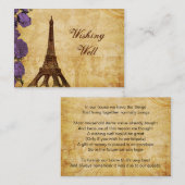 lila Vintager Eiffelturm Paris Wedding Begleitkarte (Vorne/Hinten)