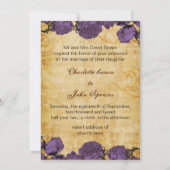 lila Vintager Eisturm Pariser Hochzeit einladen Einladung (Rückseite)