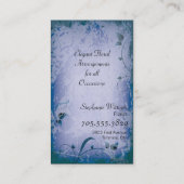 Lila Vintager Floristen-belaubte Visitenkarte (Rückseite)