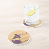 Lila Vintager Gramophon Untersetzer (Seite)