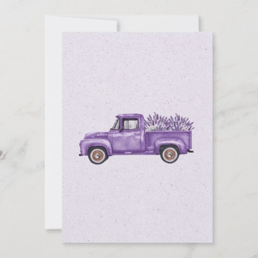 Lila Vintager LKW Wisteria Wedding Einladung (Rückseite)