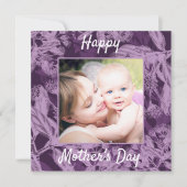 Lila Vintager Muttertag Feiertagskarte (Vorderseite)