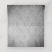 Lila Vintager Schmetterling Damask Empfang Platzkarte (Innenseite Aufgefaltet)