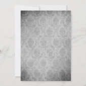 Lila Vintager Schmetterling Damask Save the Date Ankündigung (Rückseite)