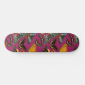 Lila Vintager Schmetterling Skateboard (Horizontal)